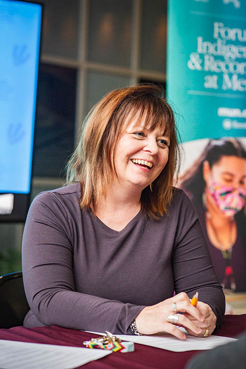 Lynn Kendall pictured at the FIRM conference at Grenfell Campus